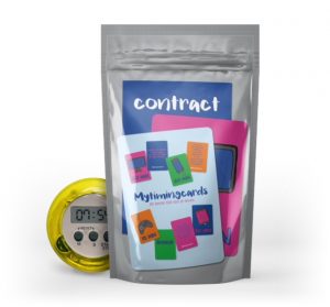 Mytimingcards set met gele timer, contract en tijdskaarten